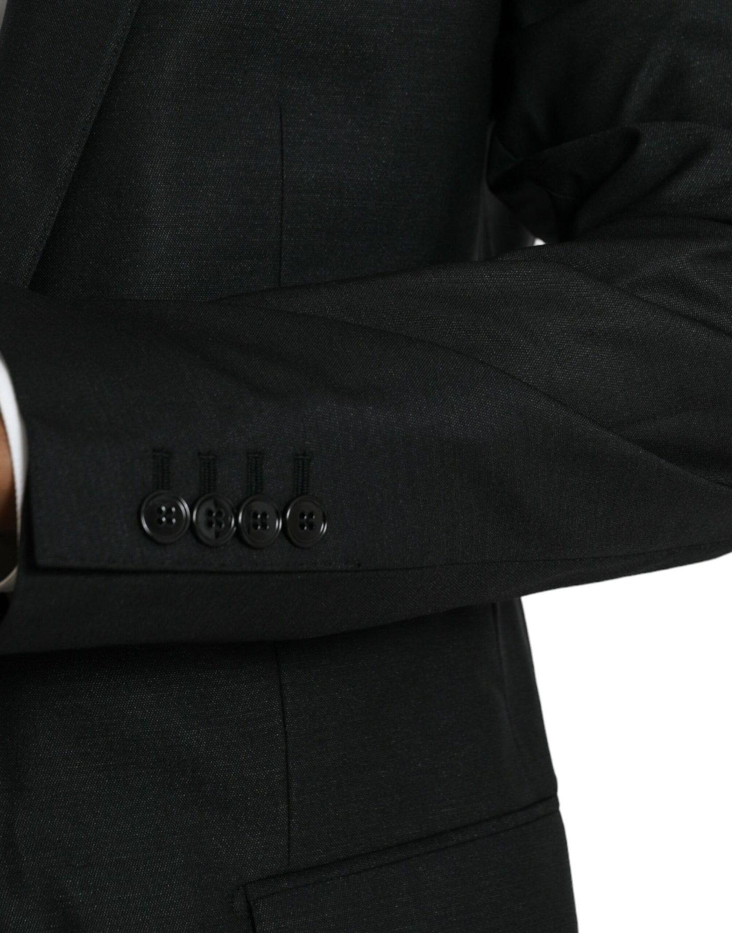 Dolce & Gabbana Black Wool Notch SingleBreasted Coat Men's Blazer