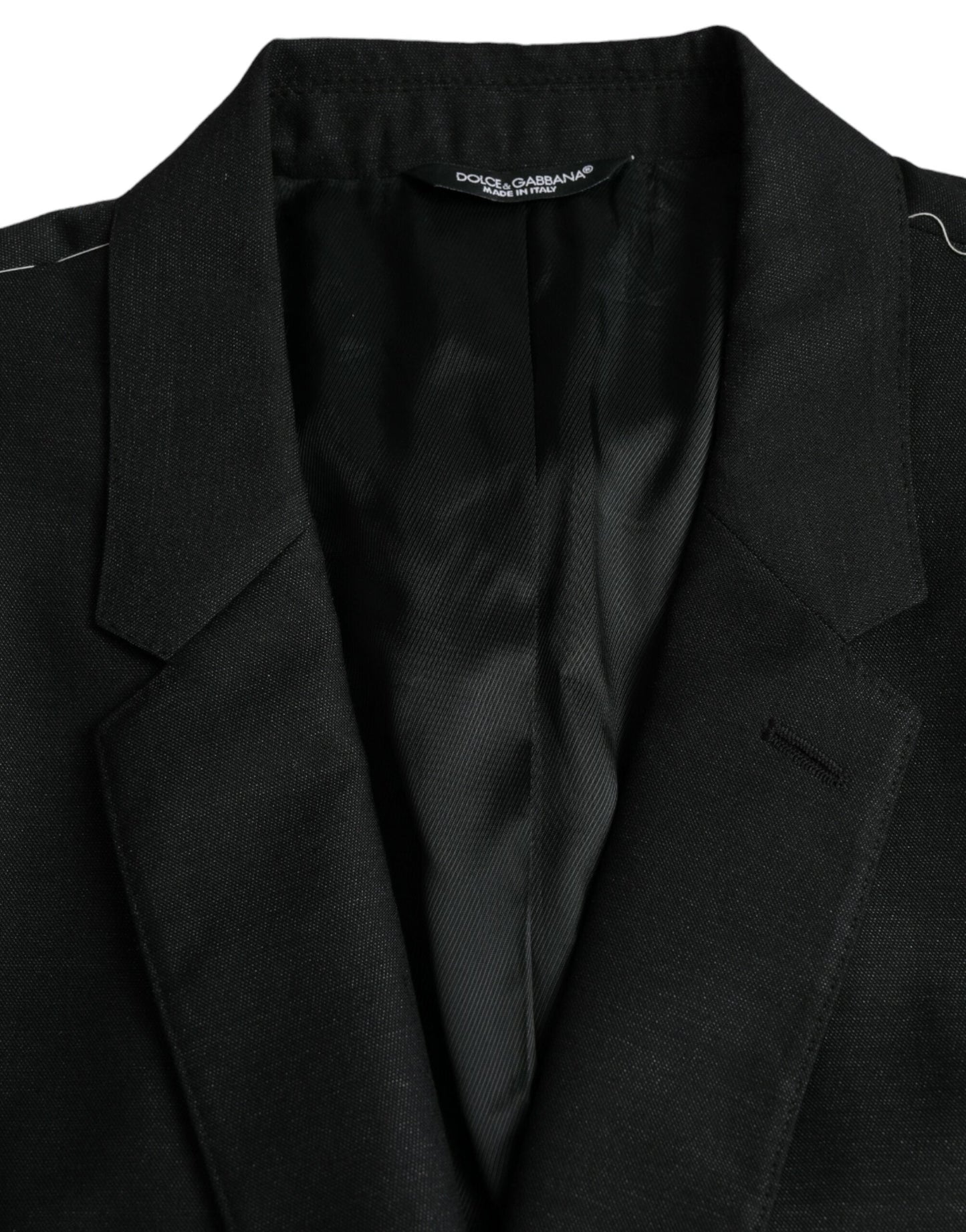 Dolce & Gabbana Black Wool Notch SingleBreasted Coat Men's Blazer