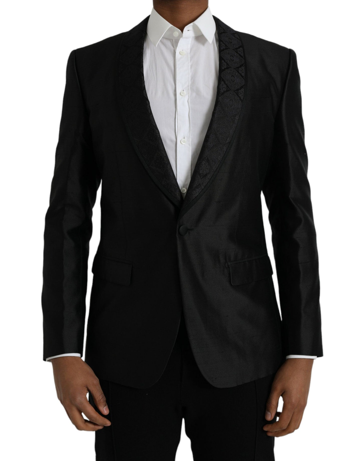 Dolce & Gabbana Black MARTINI Single Breasted Coat Men's Blazer