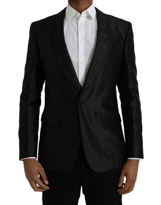 Dolce & Gabbana Black MARTINI Single Breasted Coat Men's Blazer