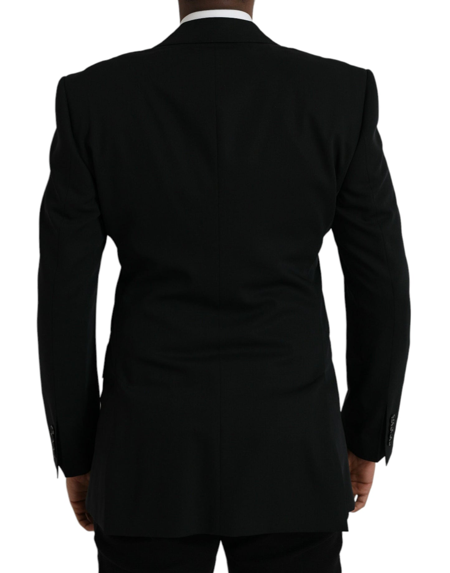 Dolce & Gabbana Black Wool Peak Single Breasted Coat Men's Blazer