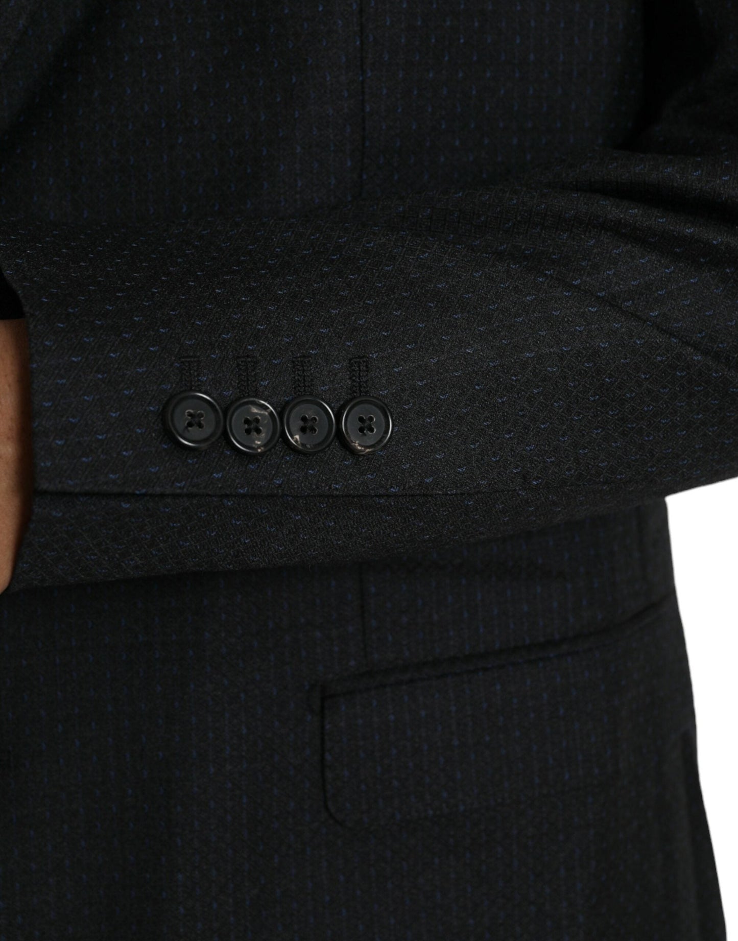 Dolce & Gabbana Black Wool MARTINI Single Breasted Coat Men's Blazer
