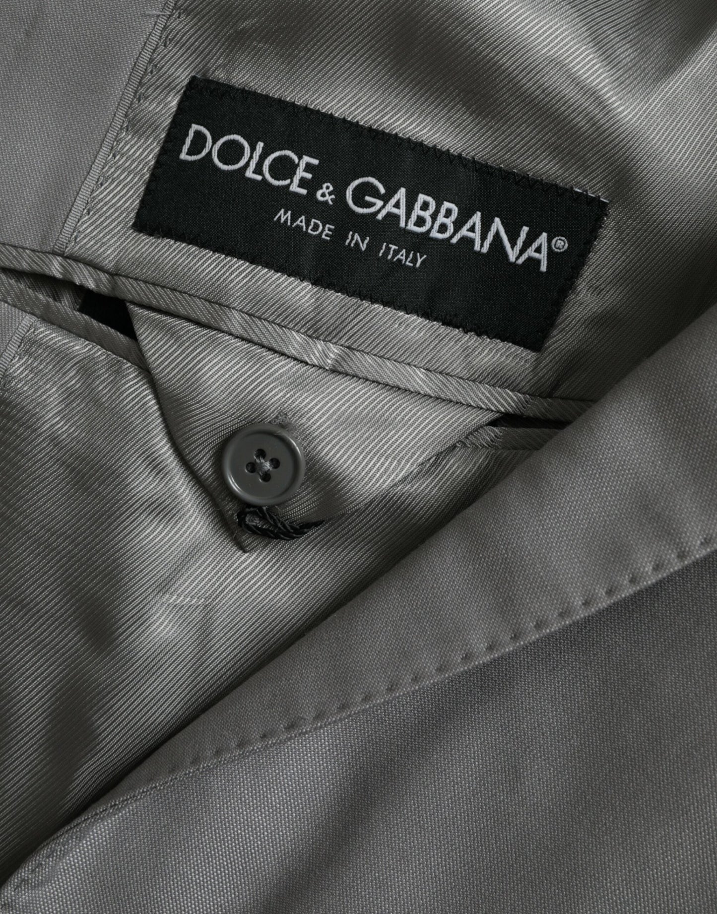 Dolce & Gabbana Gray Wool Peak Single Breasted Coat Men's Blazer