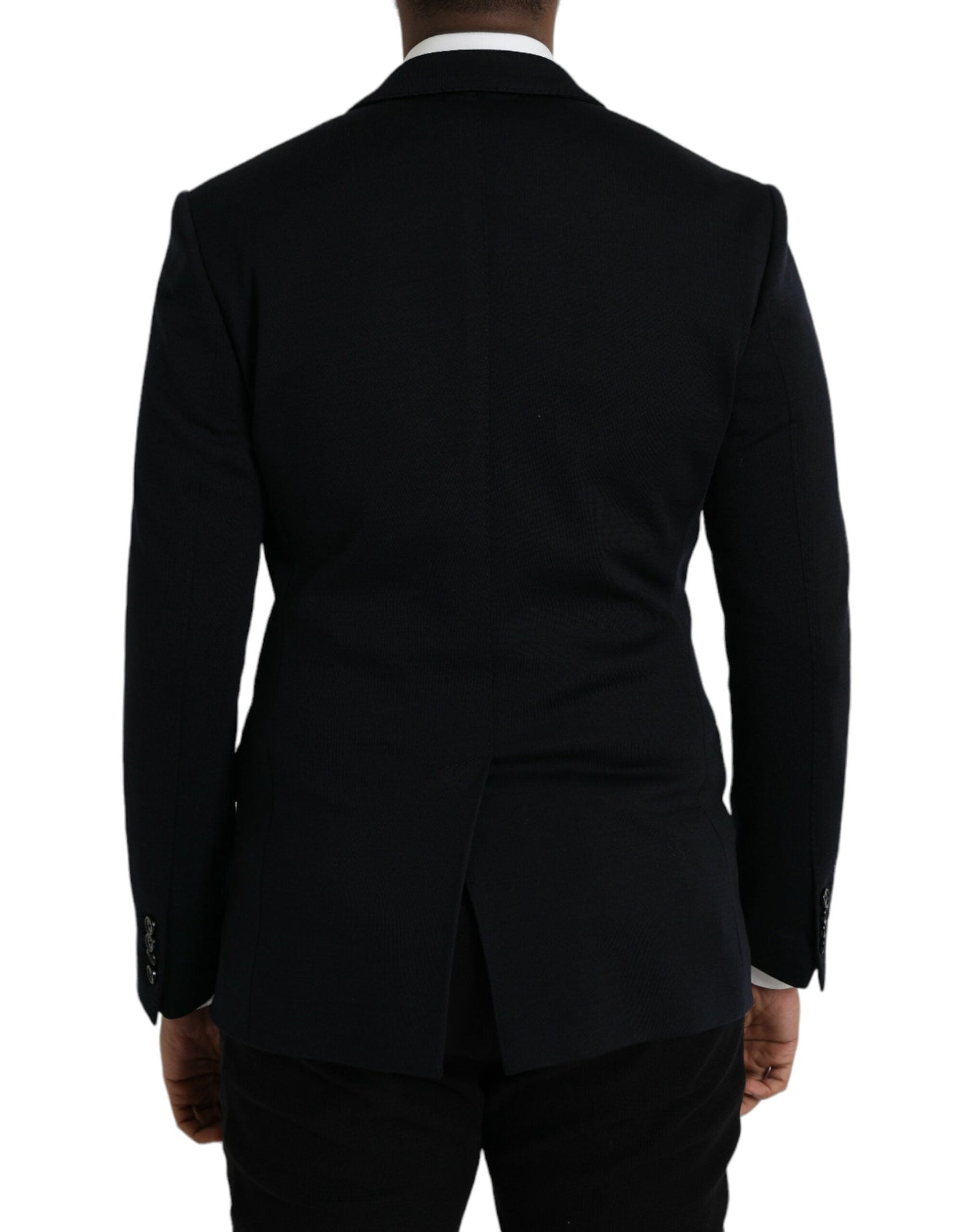 Dolce & Gabbana Black Wool Notch Single Breasted Coat Men's Blazer