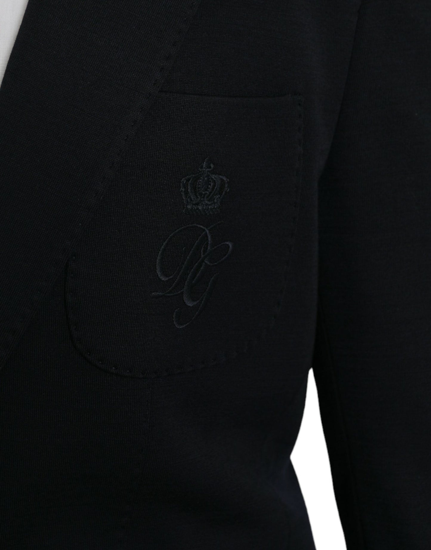 Dolce & Gabbana Black Wool Notch Single Breasted Coat Men's Blazer