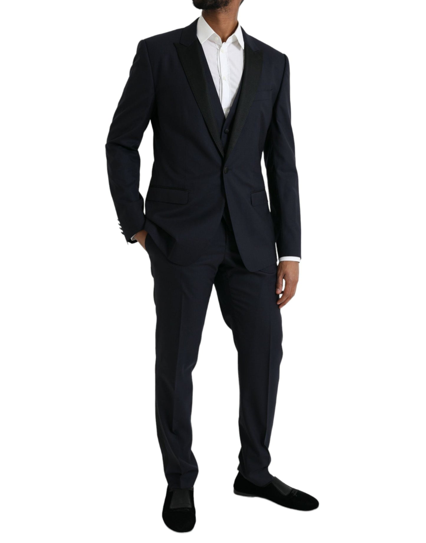 Dolce & Gabbana Dark Blue MARTINI Wool Formal 3 Piece Men's Suit