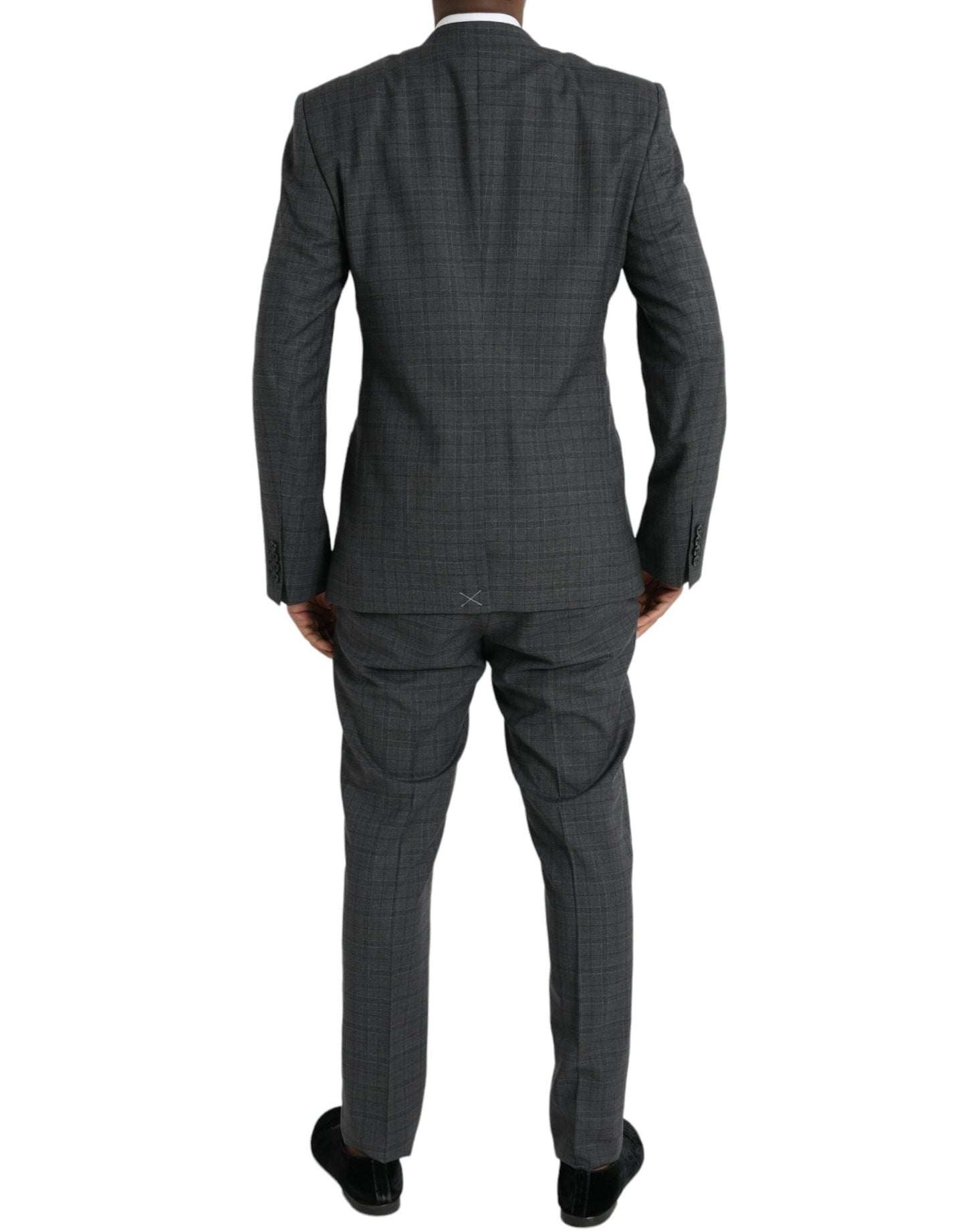 Dolce & Gabbana Gray Plaid Wool MARTINI Formal 2 Piece Men's Suit