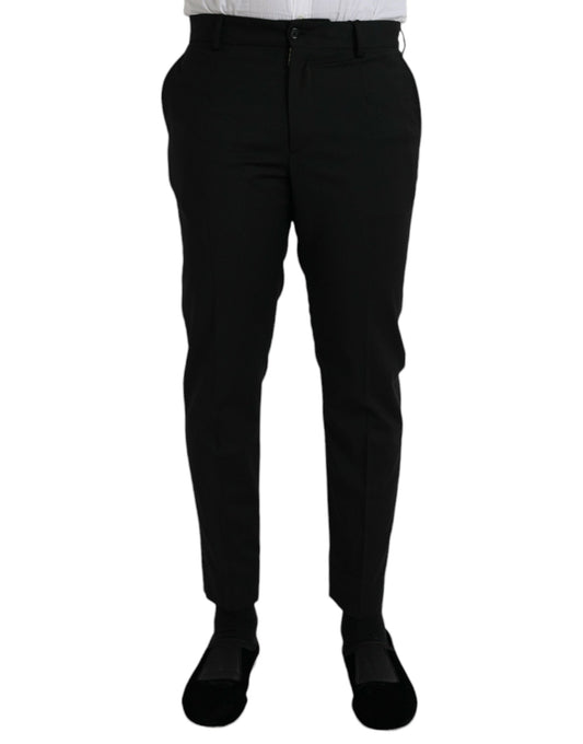 Dolce & Gabbana Black Wool SlimFit Dress Formal Men's Pants