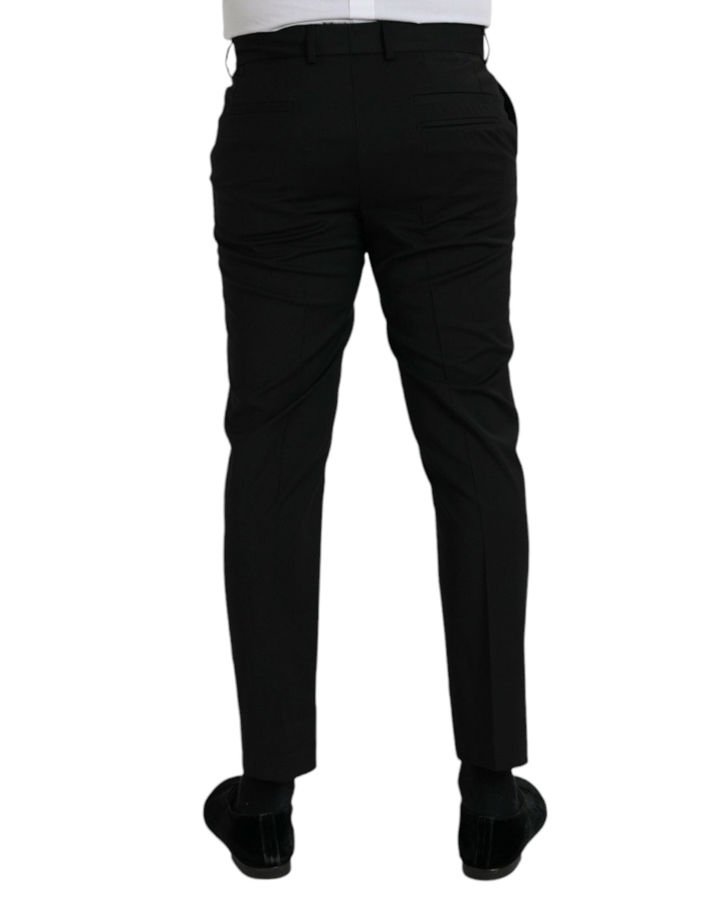 Dolce & Gabbana Black Wool SlimFit Dress Formal Men's Pants