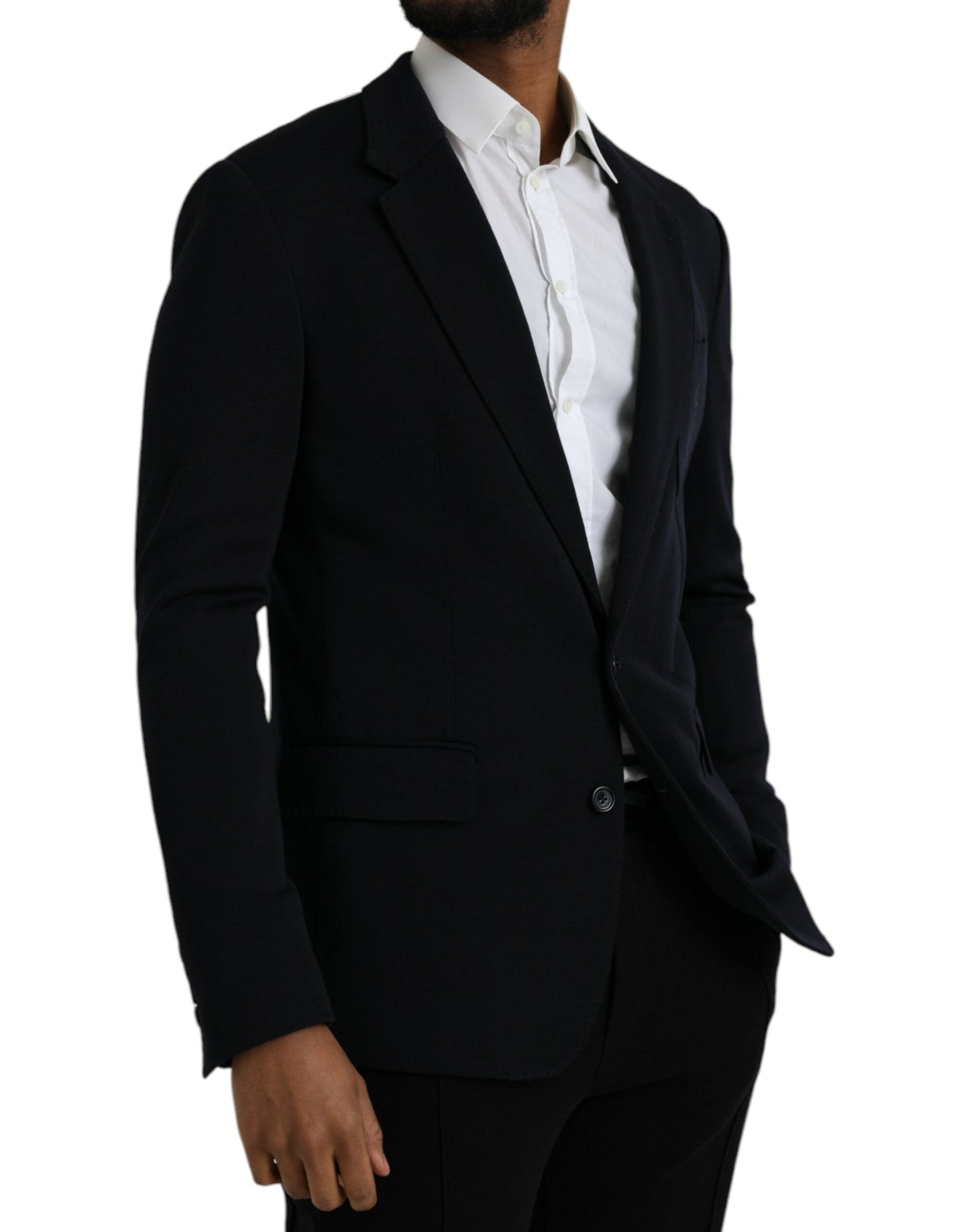 Dolce & Gabbana Black Wool Single Breasted Coat Men's Blazer