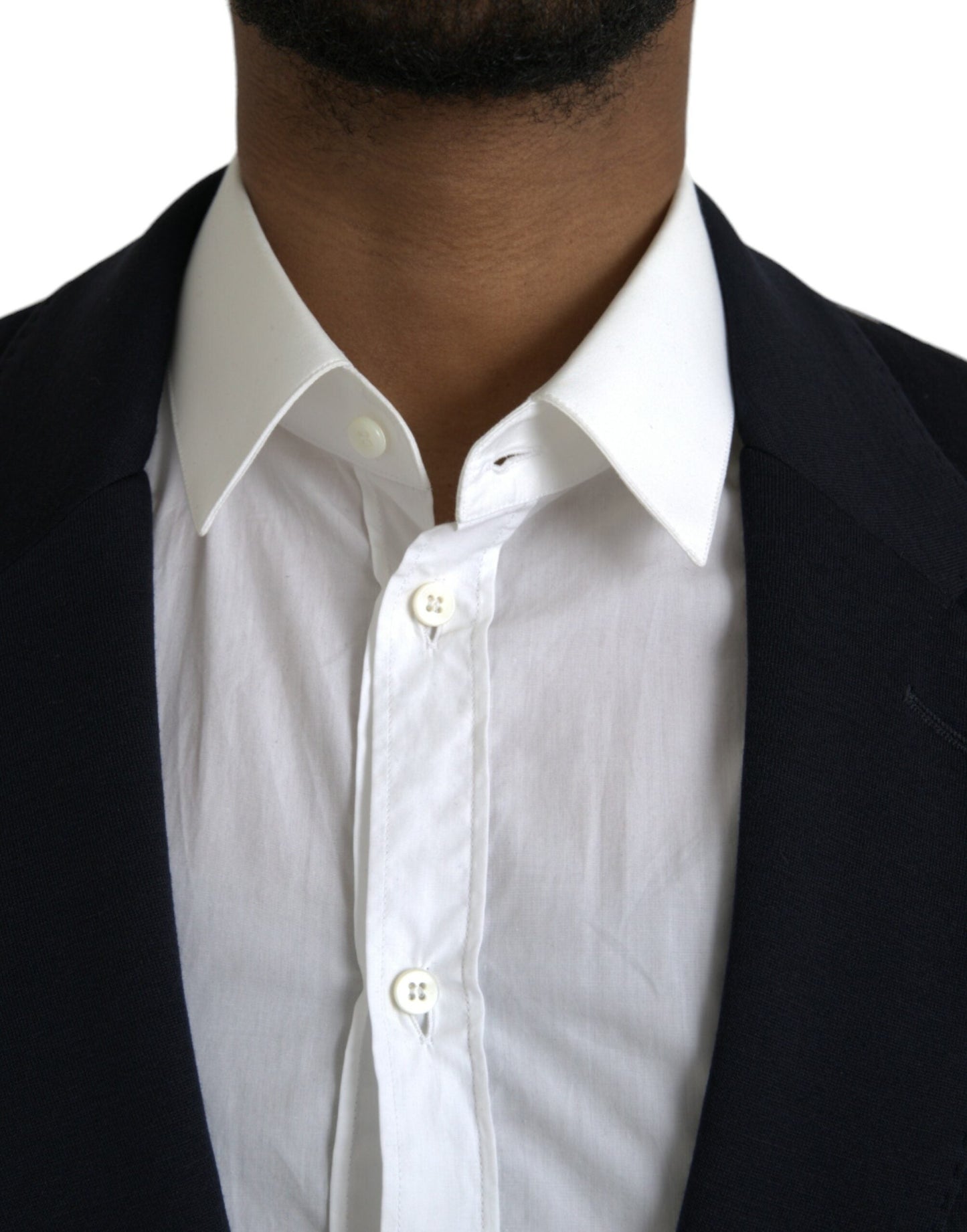 Dolce & Gabbana Black Wool Single Breasted Coat Men's Blazer