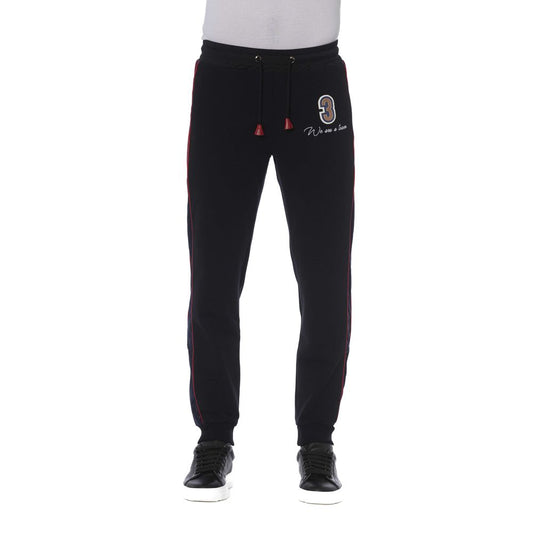 Trussardi Black Cotton Men Sports Men's Pants