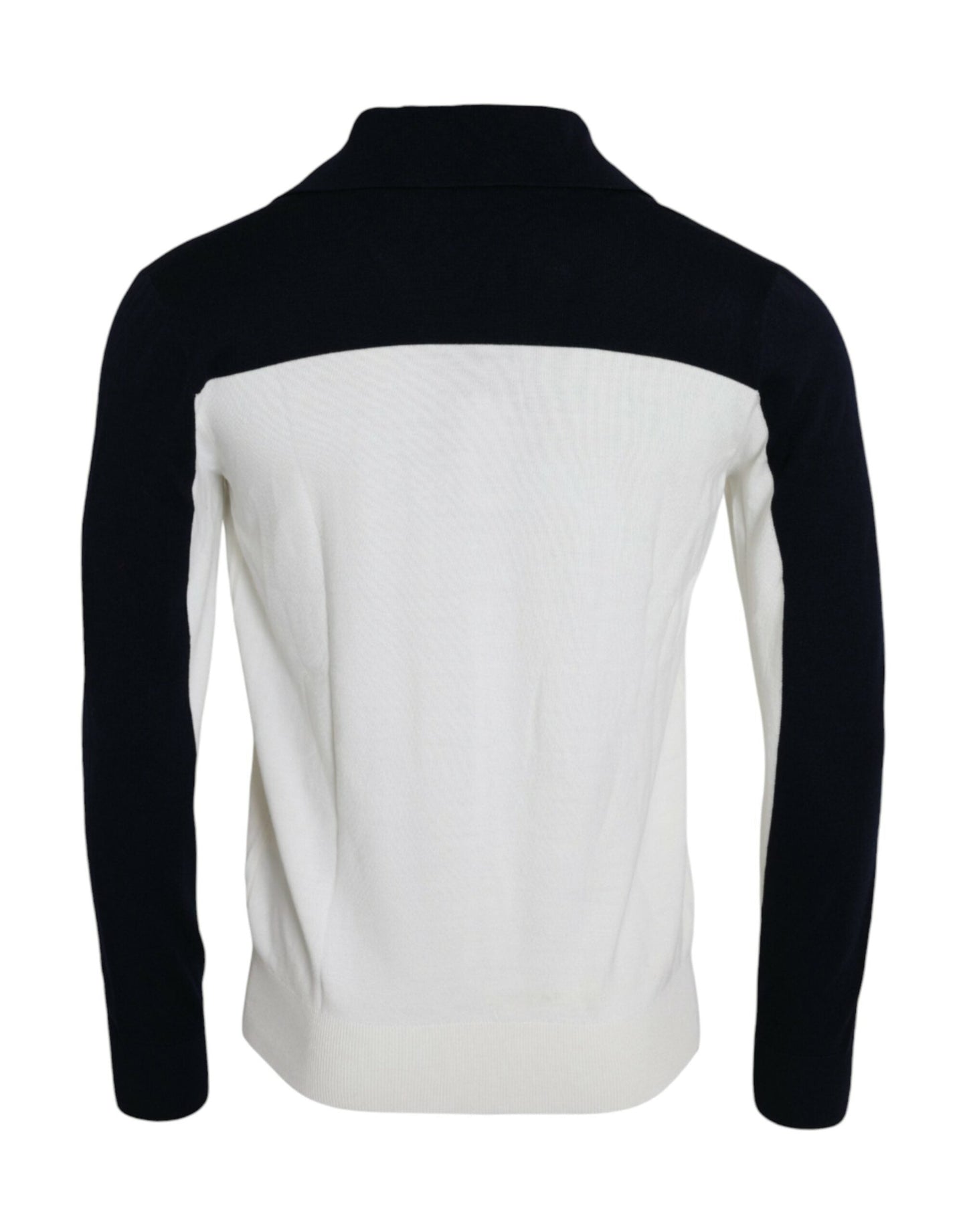 Dolce & Gabbana White Black SICILIA Henley Shirt Pullover Men's Sweater