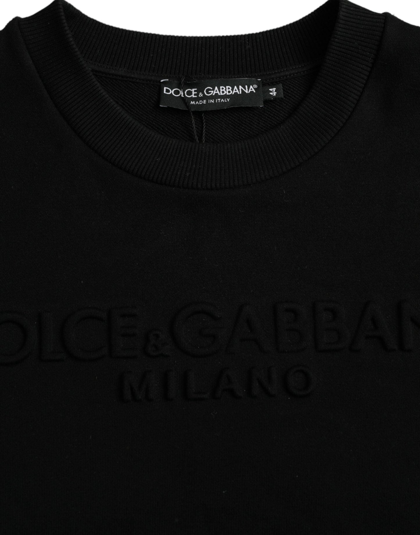Dolce & Gabbana Black Cotton Long Sleeves Sweatshirt Men's Sweater