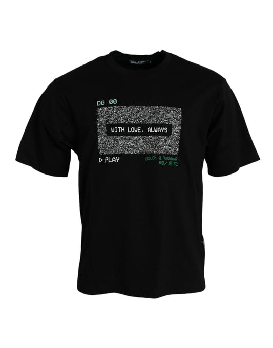 Dolce & Gabbana Black With Love Always Crew Neck Top Men's T-shirt