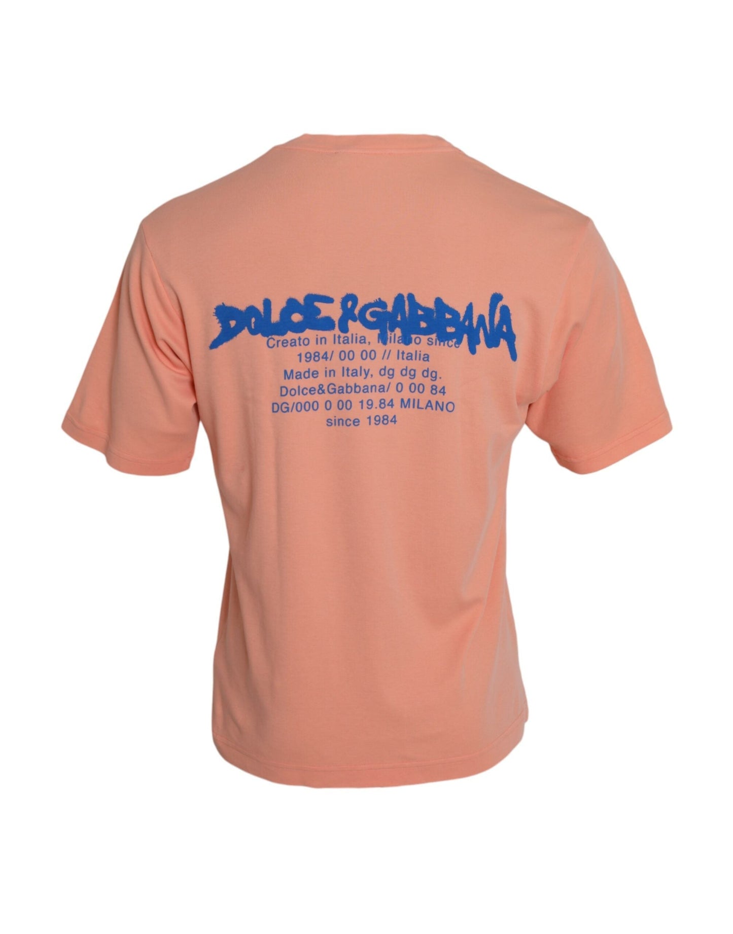 Dolce & Gabbana Coral Cotton Logo Print Short Sleeve Men's T-shirt
