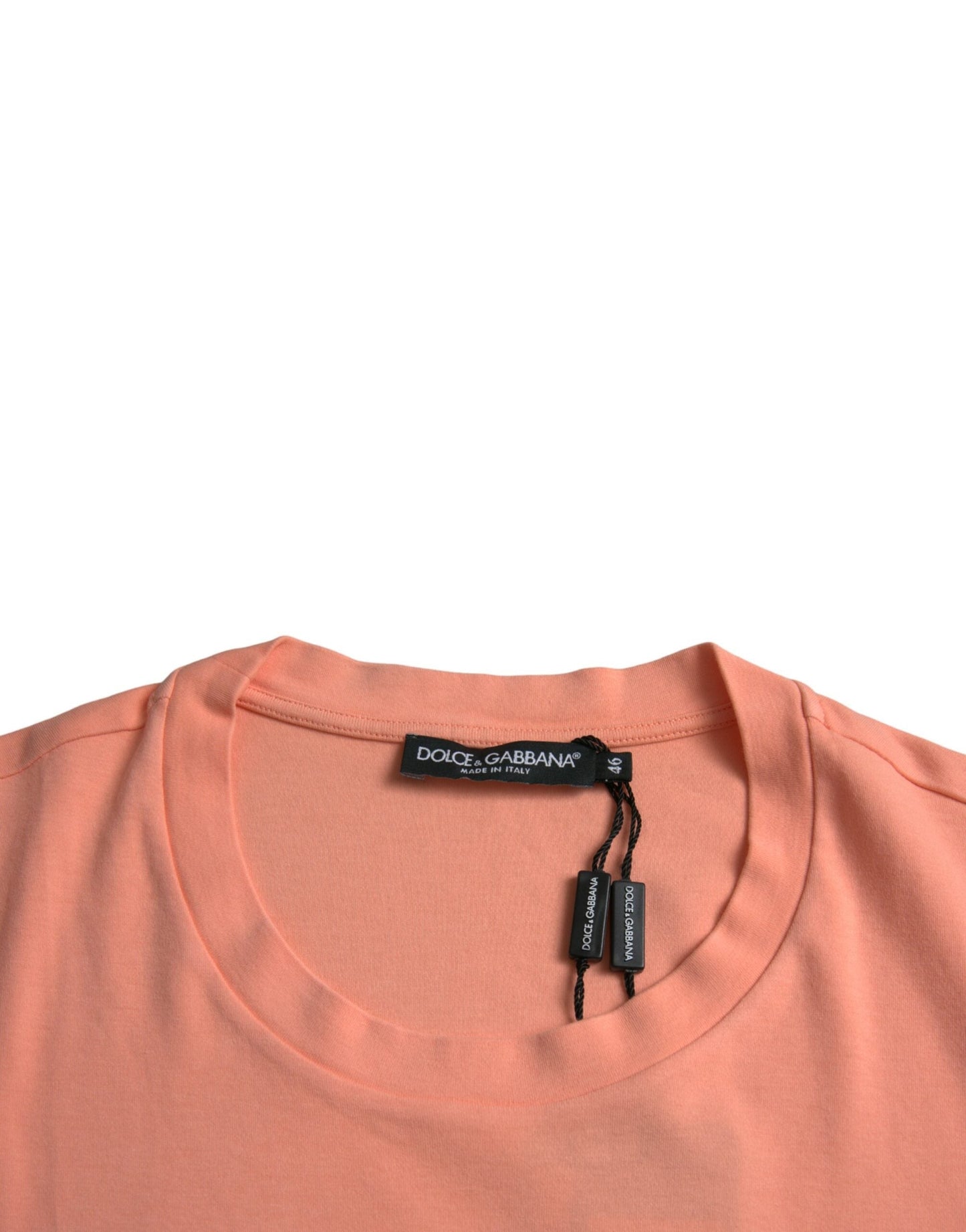 Dolce & Gabbana Coral Cotton Logo Print Short Sleeve Men's T-shirt
