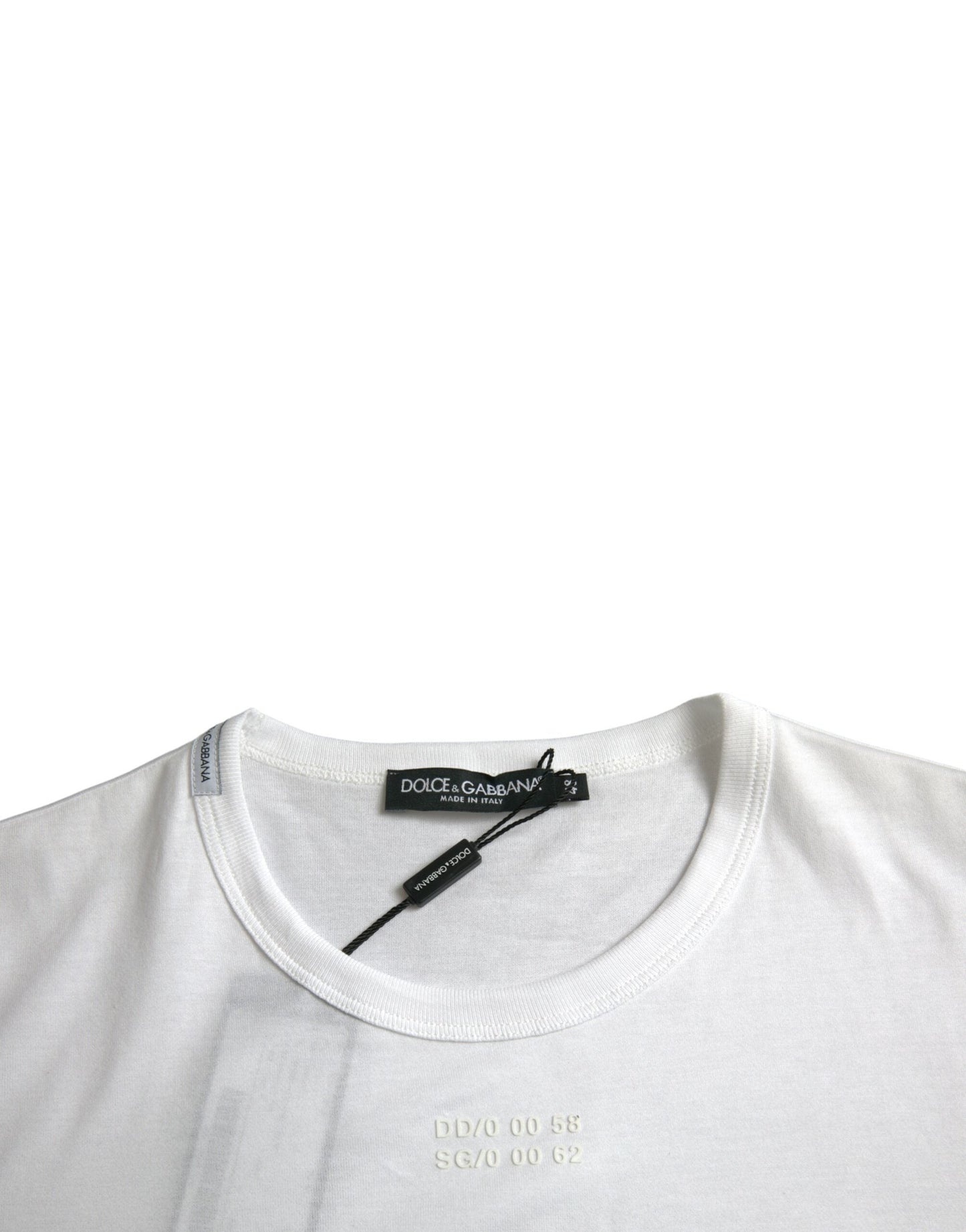 Dolce & Gabbana White Cotton Pocket Short Sleeves Men's T-shirt