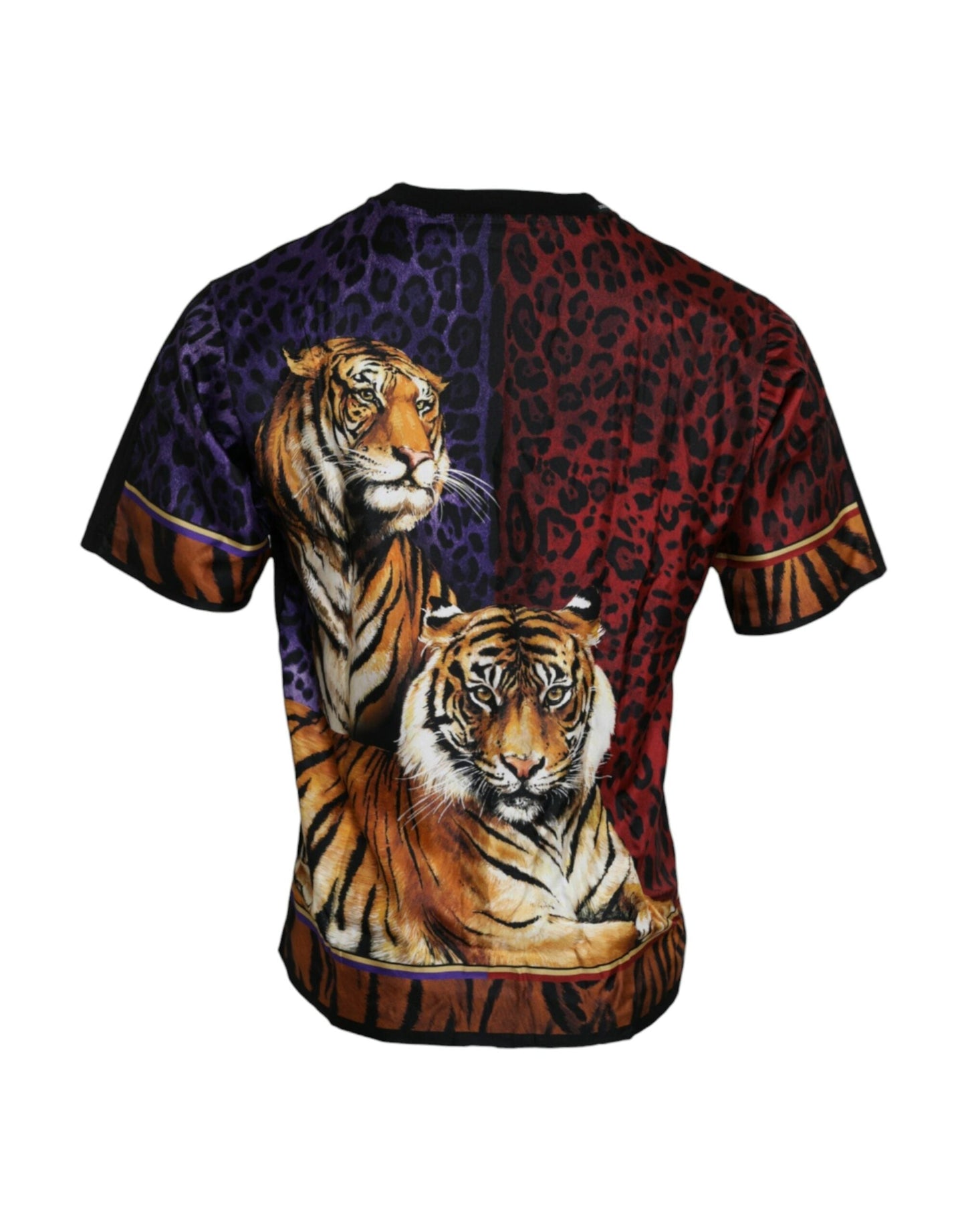 Dolce & Gabbana Multicolor Tiger Print Cotton Short Sleeves Men's T-shirt
