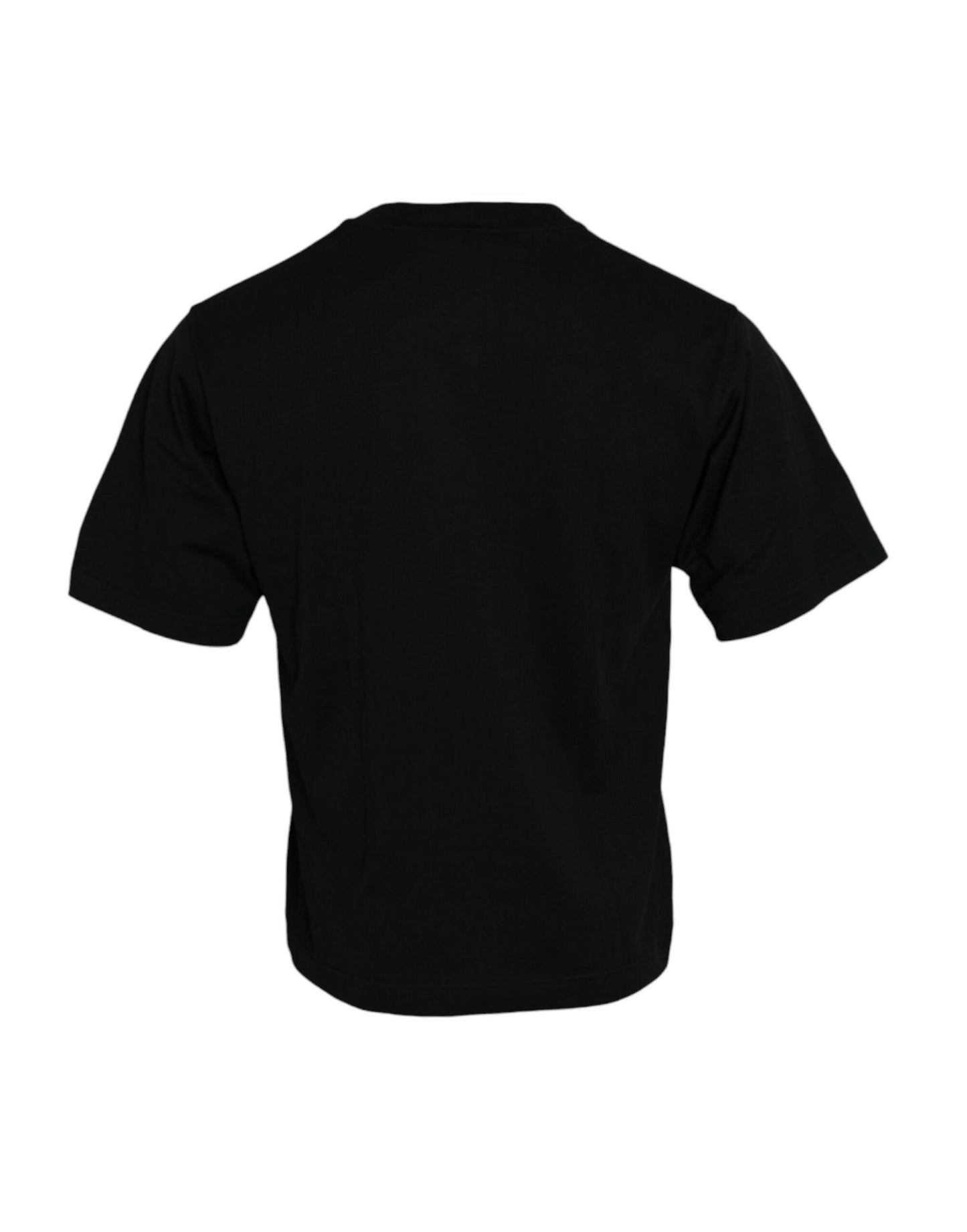 Dolce & Gabbana Black Embellished Cotton Crew Neck Men's T-shirt