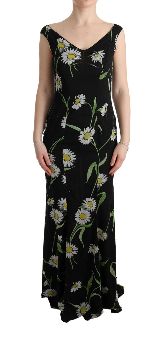 Dolce & Gabbana Sunflower Silk Stretch Sheath Women's Dress