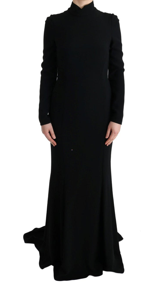 Dolce & Gabbana Black Stretch Long Gown Sheath Women's Dress