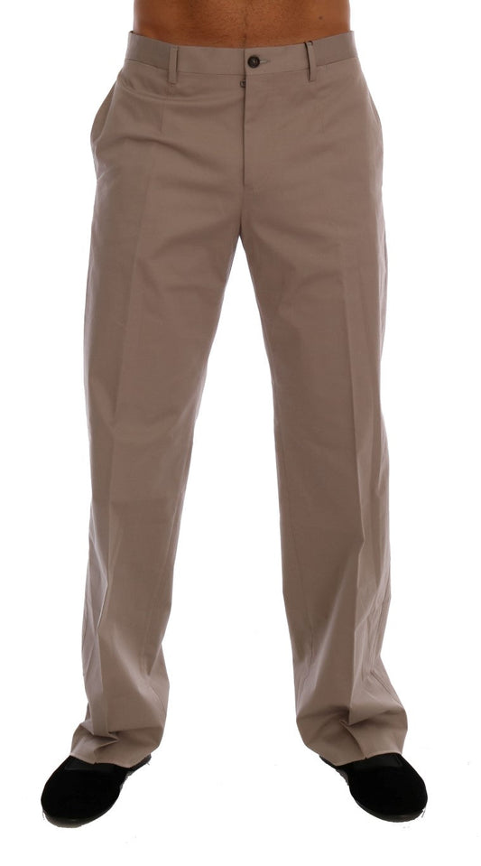 Dolce & Gabbana Beige Cotton Stretch Chinos Men's Pants