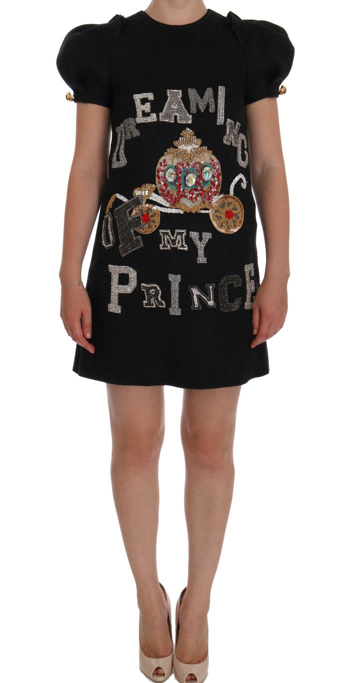 Dolce & Gabbana Gray Crystal "Dreaming of My Prince" Women's Dress