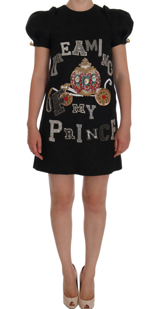 Dolce & Gabbana Gray Crystal "Dreaming of My Prince" Women's Dress