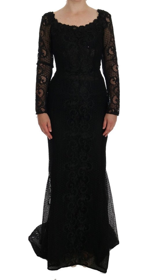 Dolce & Gabbana Black Floral Sheath Women's Dress