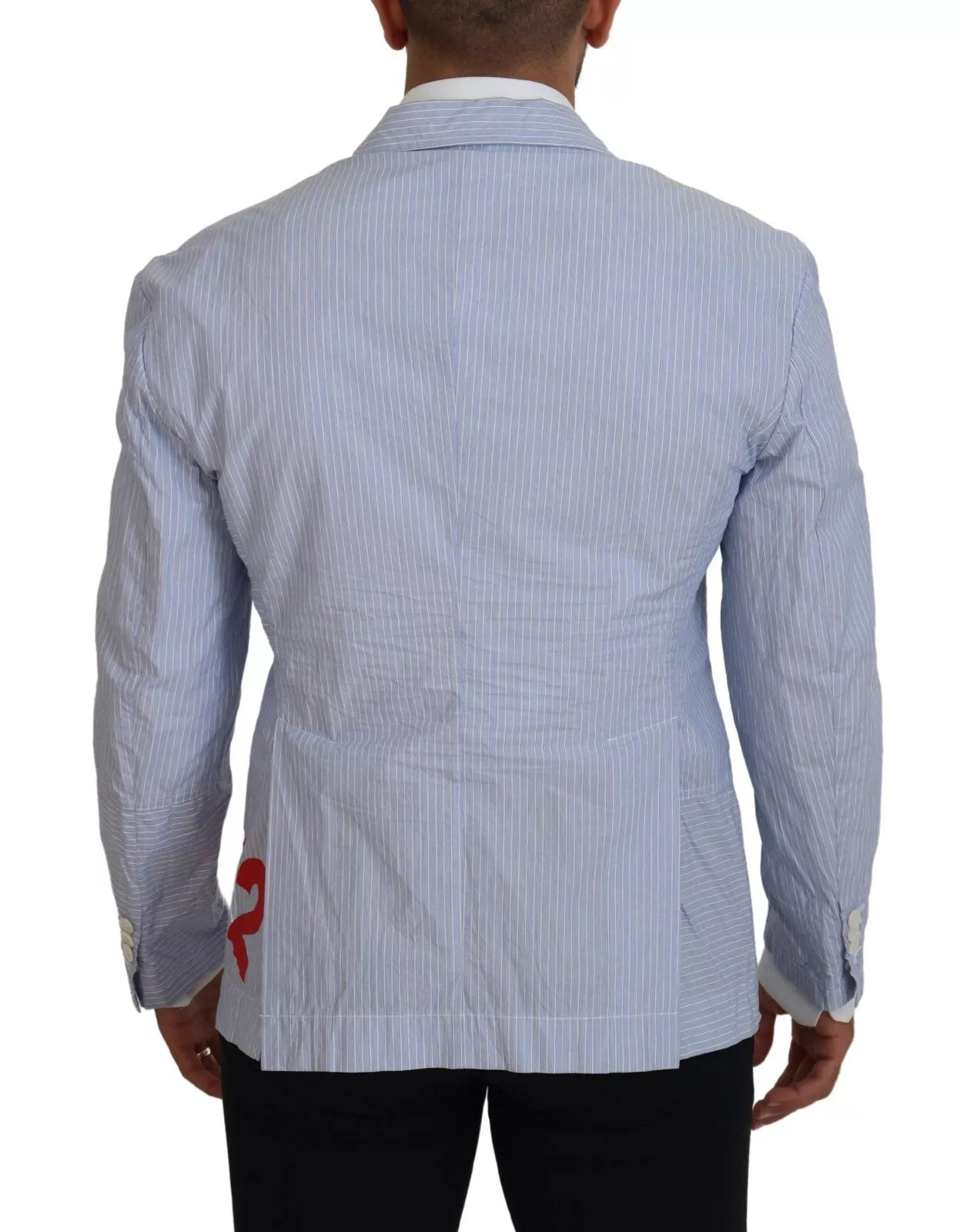 Dsquared�� Blue Striped Single Breasted Formal Coat Men's Blazer (Pre-Owned)