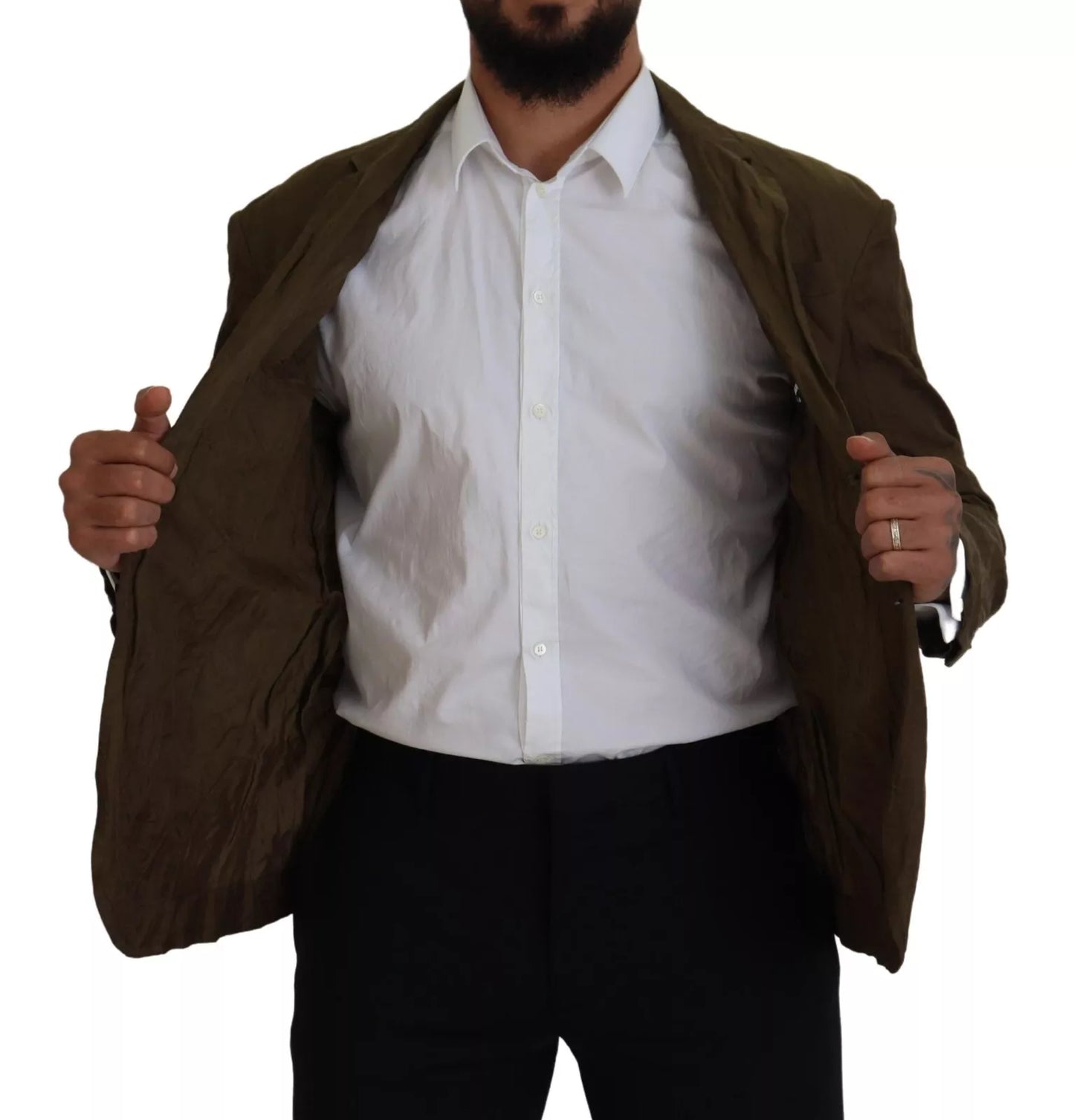 Dsquared�� Green Single Breasted Men Coat Blazer Men's Jacket (Pre-Owned)