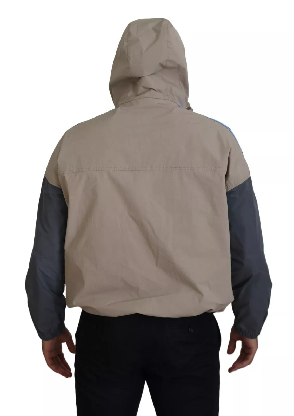 Dsquared�� Brown Gray Sleeves Hooded Full Zip Men's Jacket (Pre-Owned)