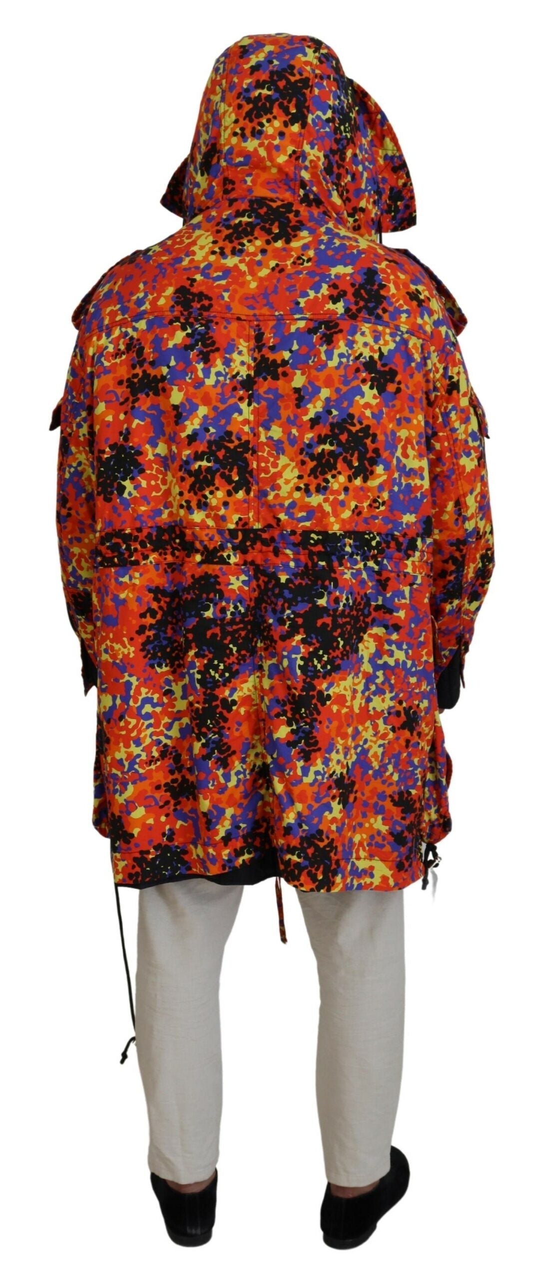 Dsquared�� Multicolor Long Hooded Cargo Pocket Coat Men's Jacket (Pre-Owned)