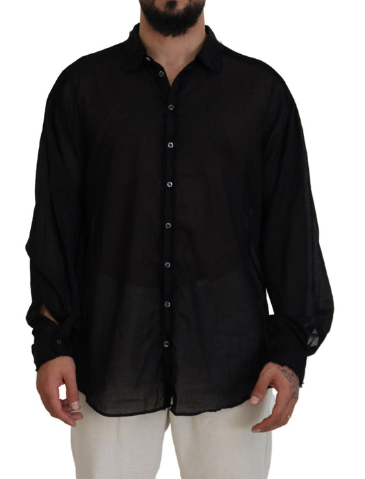 Dsquared�� Black Cotton Collared Long Sleeves Formal Men's Shirt (Pre-Owned)