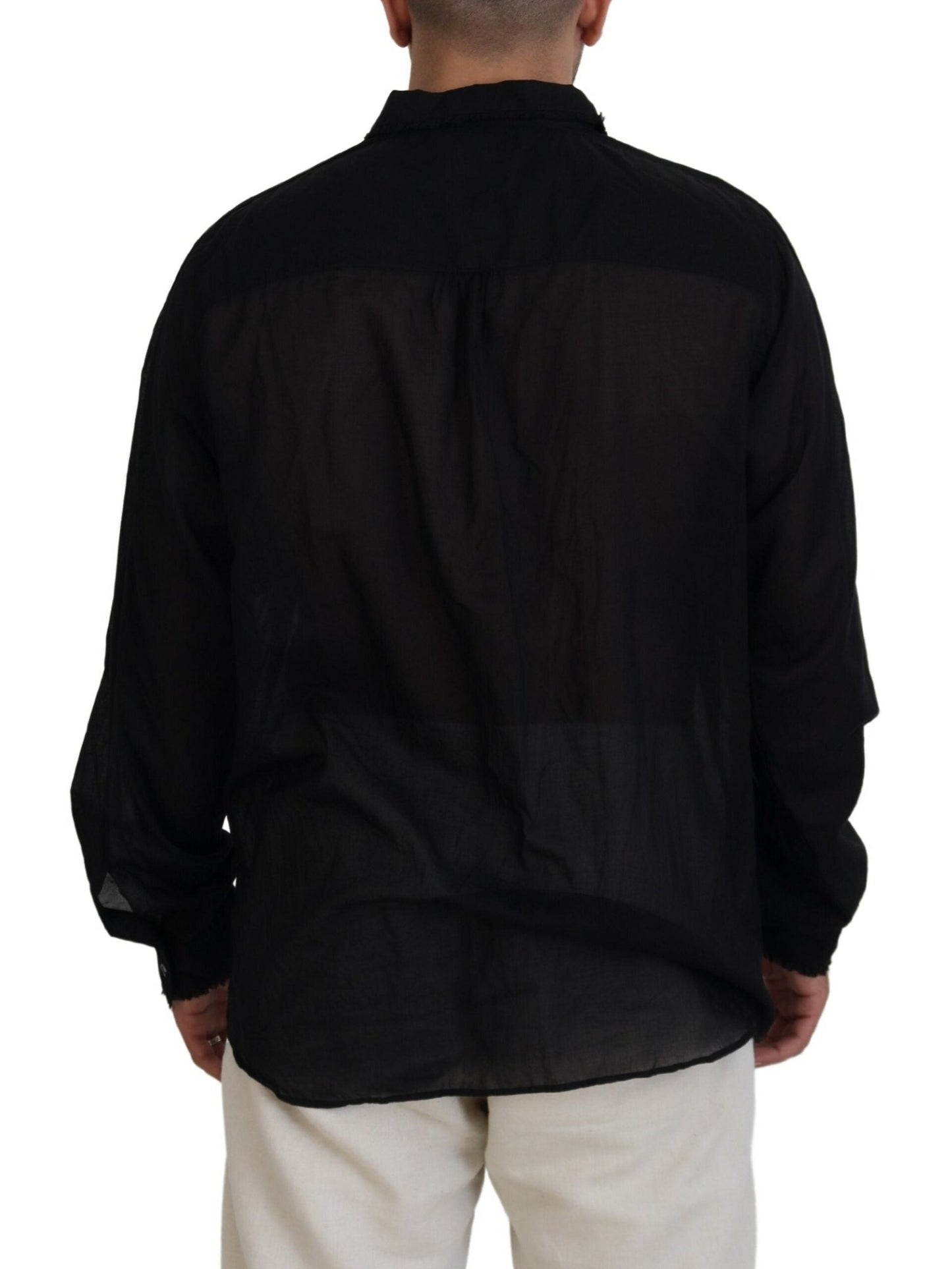 Dsquared�� Black Cotton Collared Long Sleeves Formal Men's Shirt (Pre-Owned)