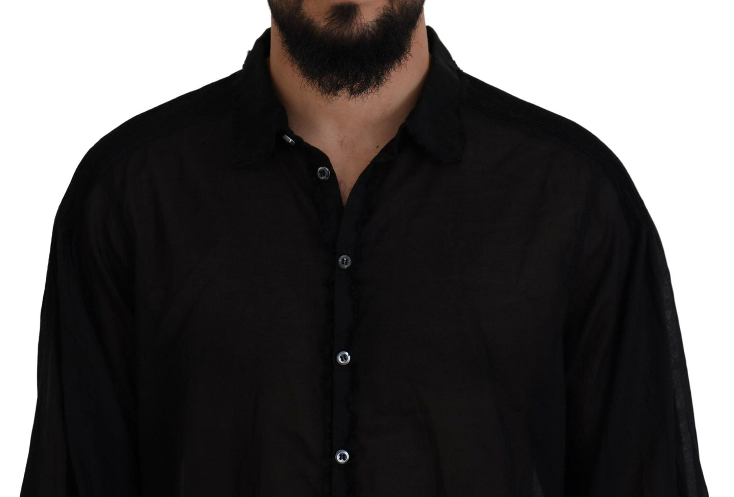 Dsquared�� Black Cotton Collared Long Sleeves Formal Men's Shirt (Pre-Owned)