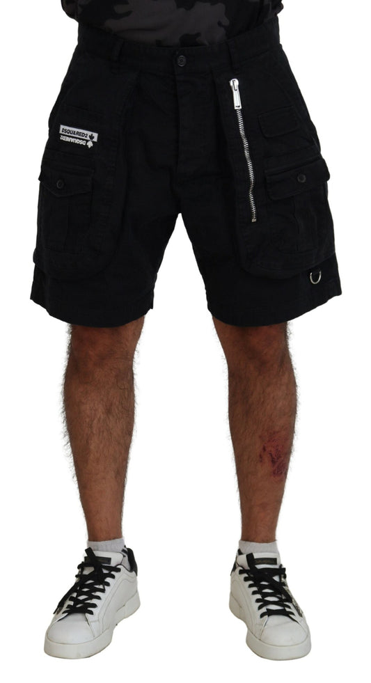 Dsquared�� Black Cotton Cargo Boxer Above Knee Men's Shorts (Pre-Owned)