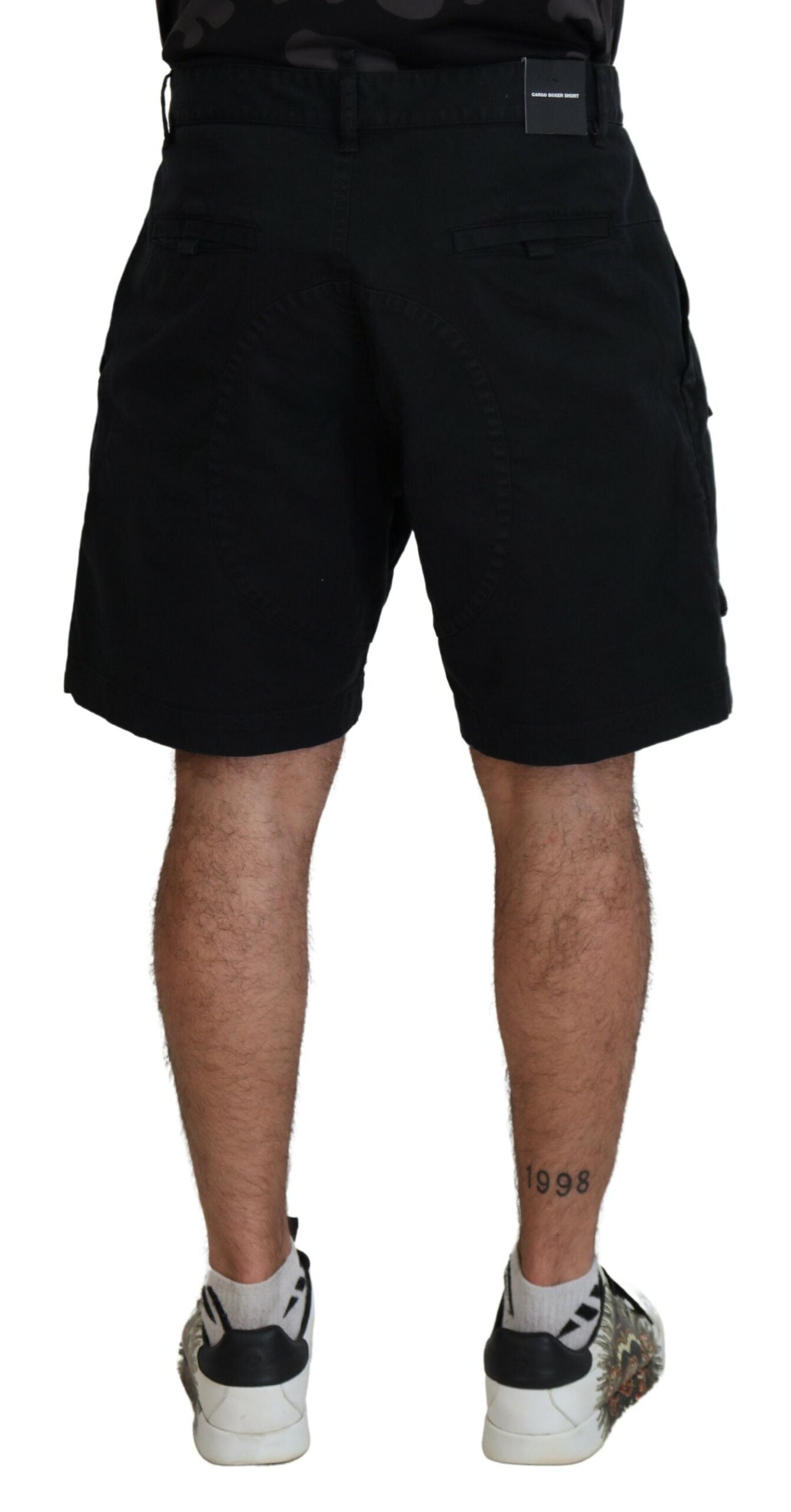 Dsquared�� Black Cotton Cargo Boxer Above Knee Men's Shorts (Pre-Owned)