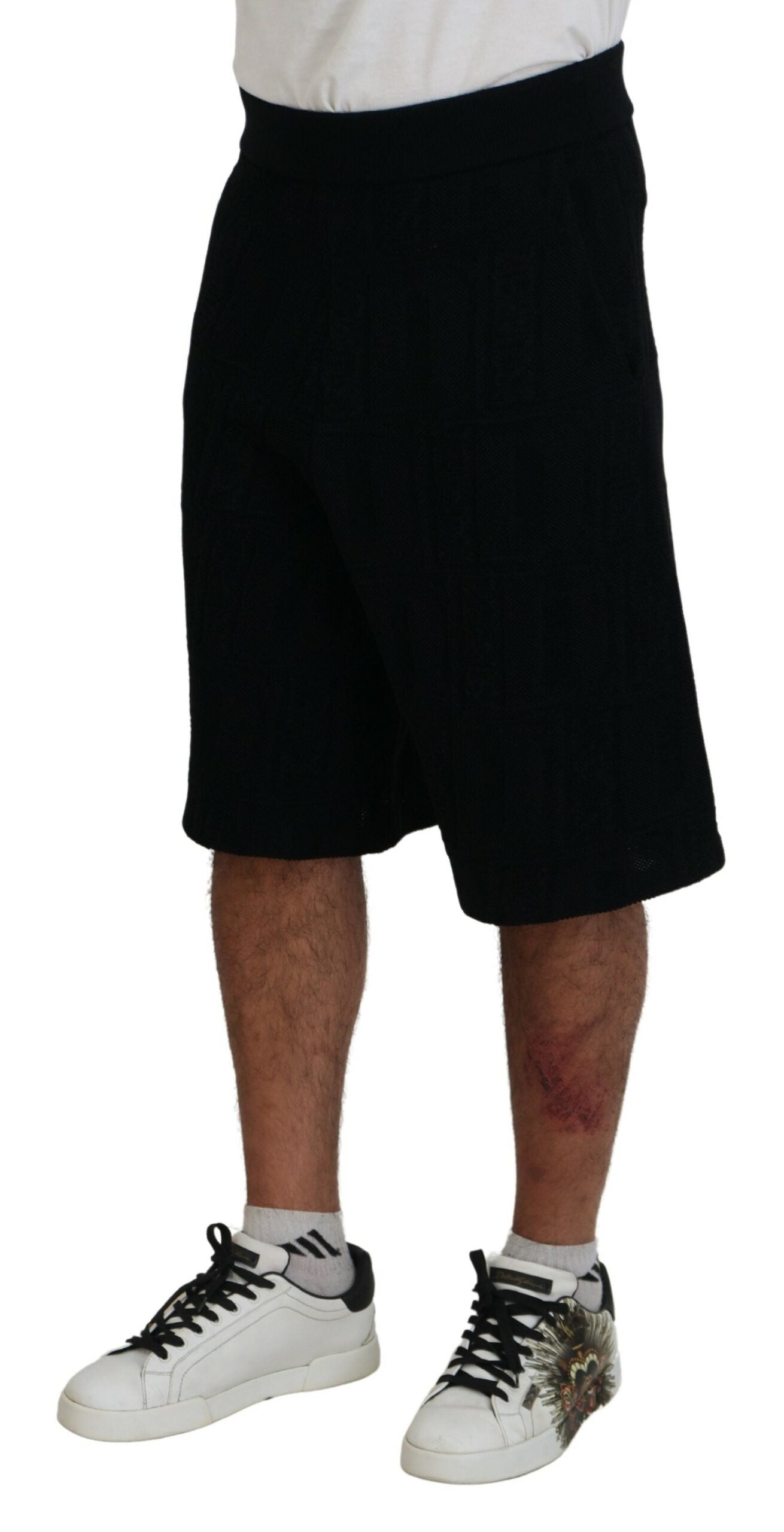 Dsquared�� Black Solid Pull On Men Casual Bermuda Men's Shorts (Pre-Owned)