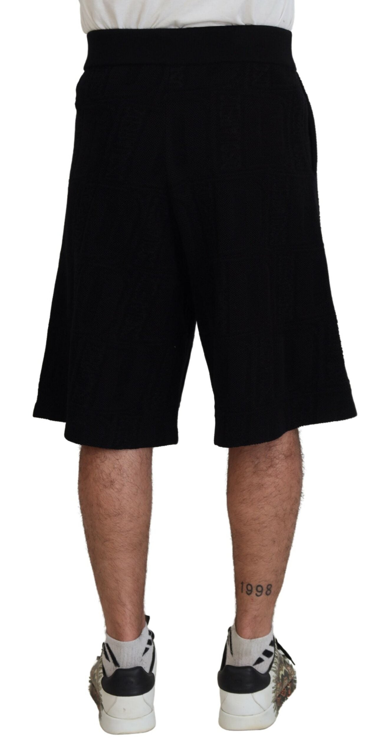 Dsquared�� Black Solid Pull On Men Casual Bermuda Men's Shorts (Pre-Owned)