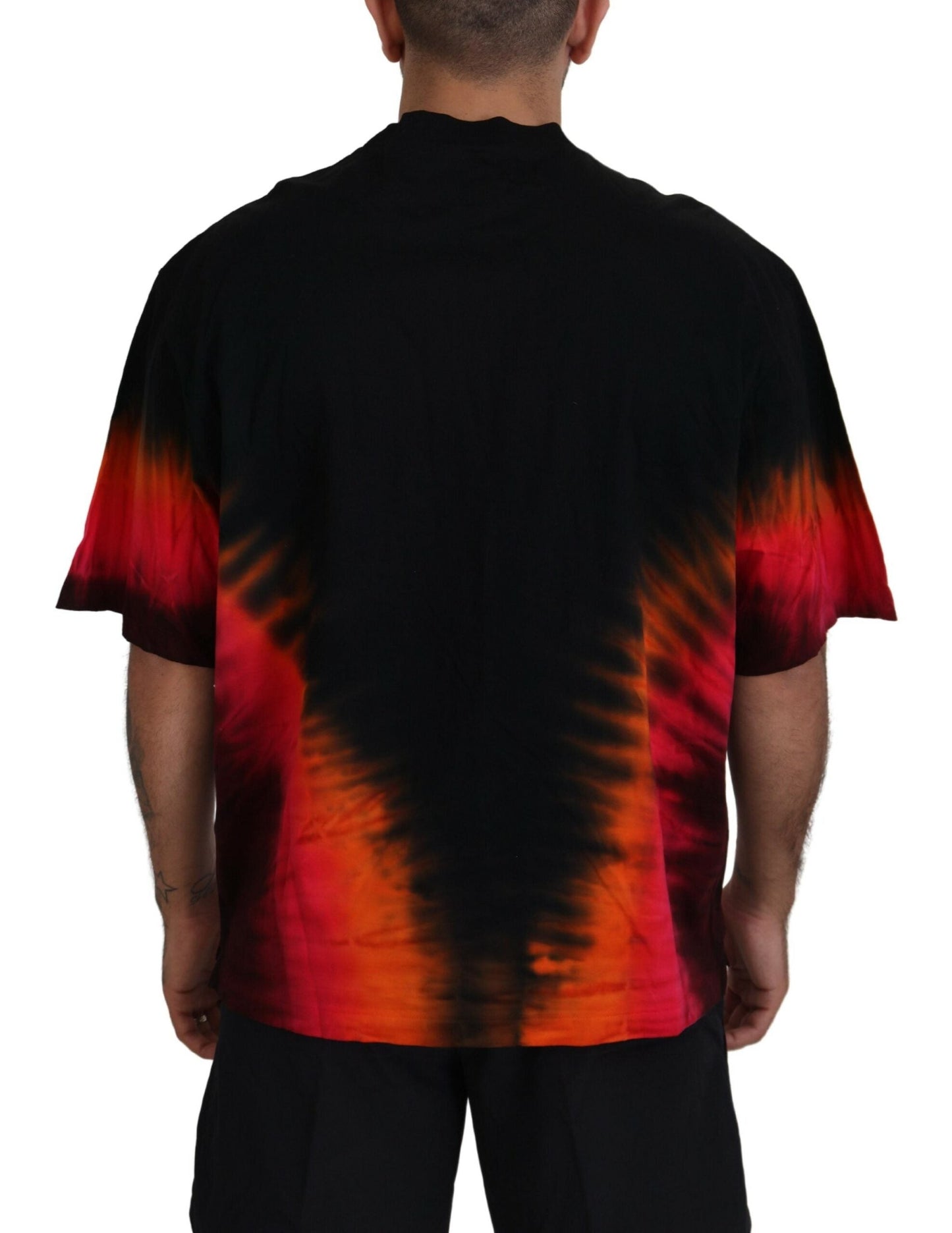Dsquared�� Black Orange Cotton Short Sleeves Crewneck Men's T-shirt (Pre-Owned)