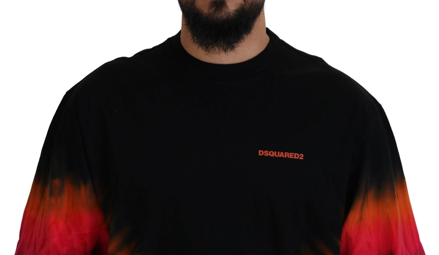Dsquared�� Black Orange Cotton Short Sleeves Crewneck Men's T-shirt (Pre-Owned)