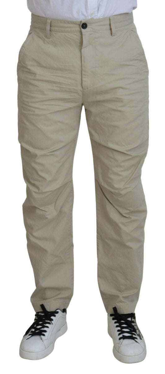 Dsquared�� Beige Cotton Straight Fit Men Casual Men's Pants (Pre-Owned)