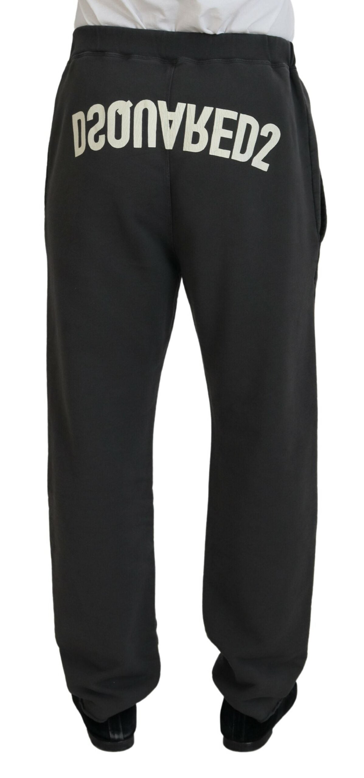 Dsquared�� Dark Gray Cotton Men Casual Tattered Men's Pants (Pre-Owned)