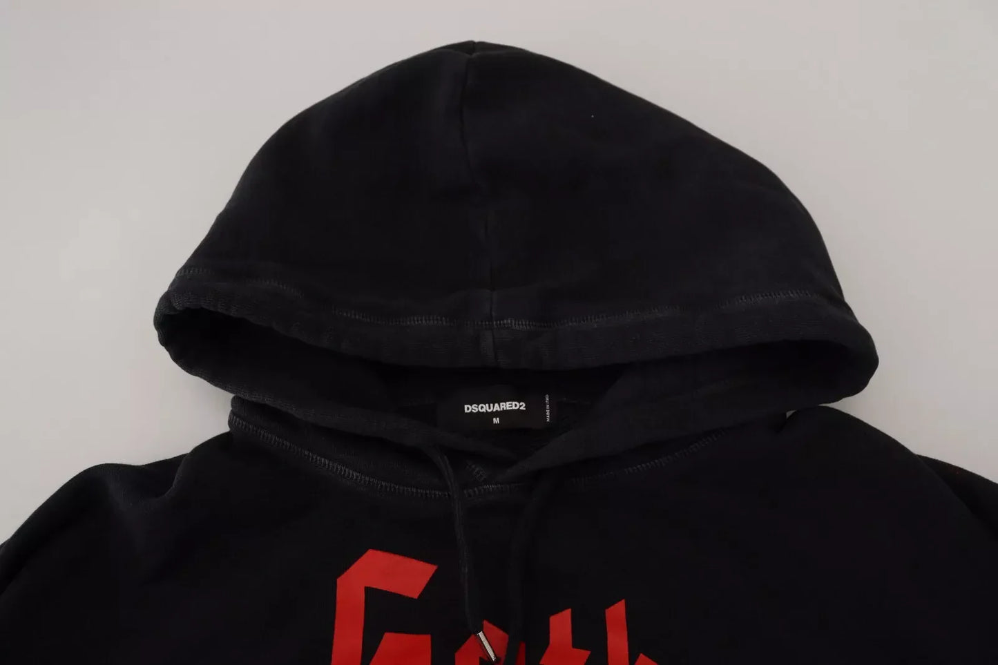 Dsquared�� Black Cotton Hooded Printed Men Pullover Men's Sweater (Pre-Owned)