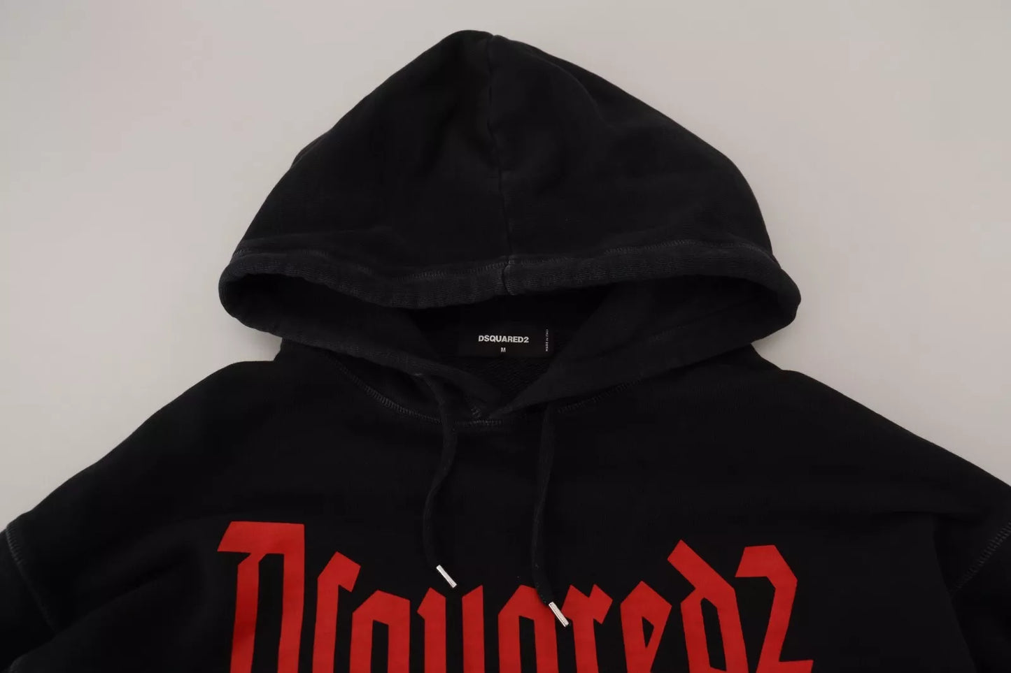 Dsquared�� Black Cotton Hooded Printed Men Pullover Men's Sweater (Pre-Owned)