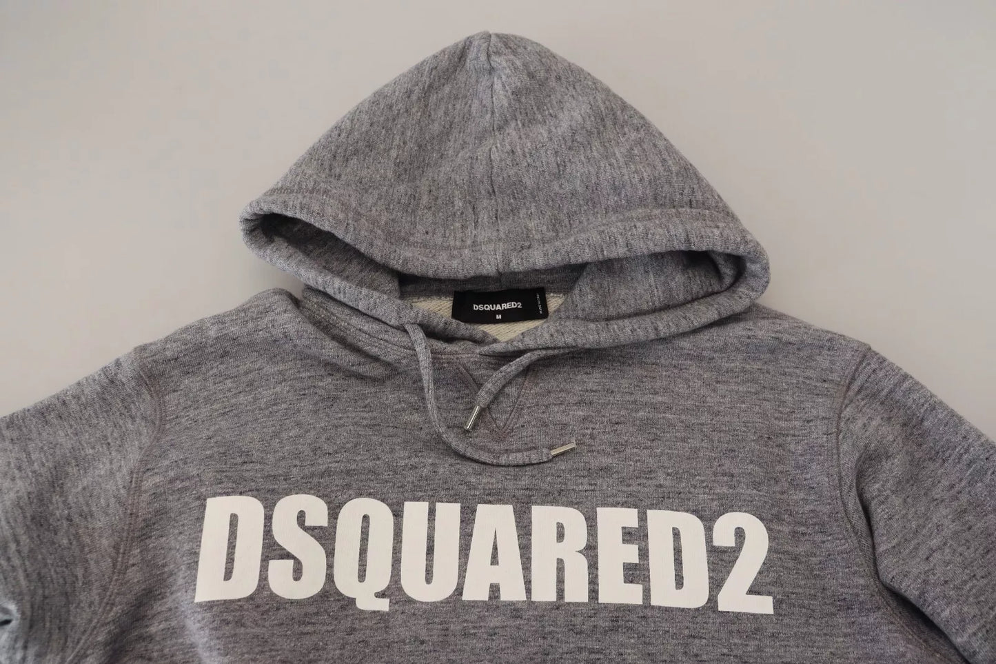 Dsquared�� Gray Cotton Hooded Logo Print Men Pullover Men's Sweater (Pre-Owned)