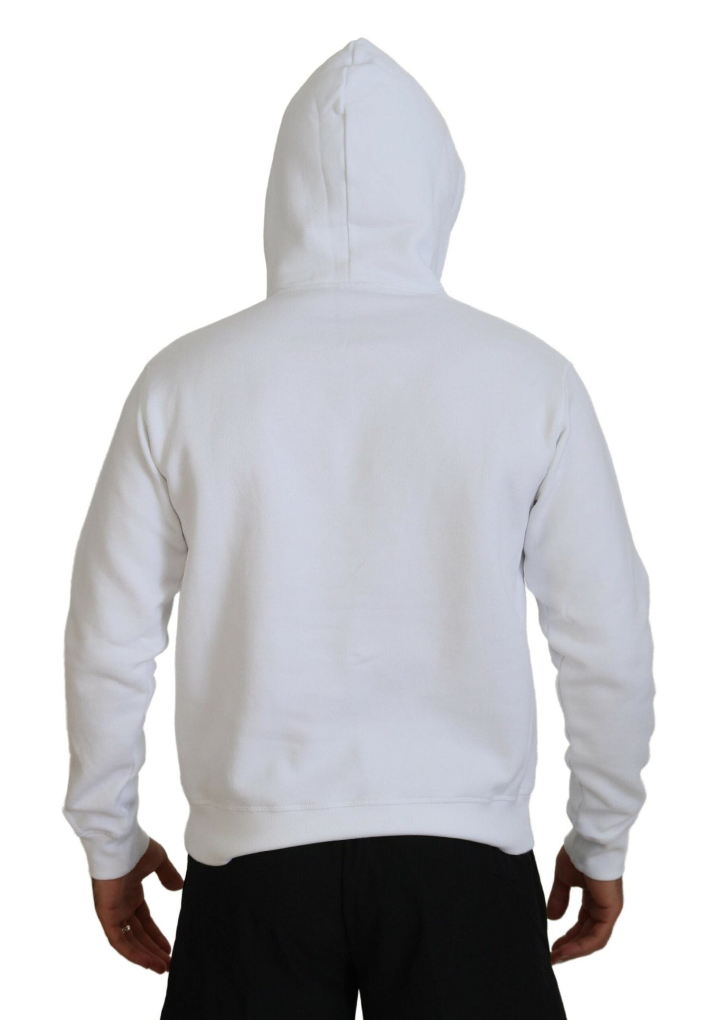 Dsquared�� White Cotton Hooded Printed Men Pullover Men's Sweater (Pre-Owned)