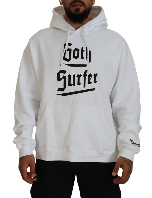 Dsquared�� White Cotton Hooded Printed Men Pullover Men's Sweater (Pre-Owned)
